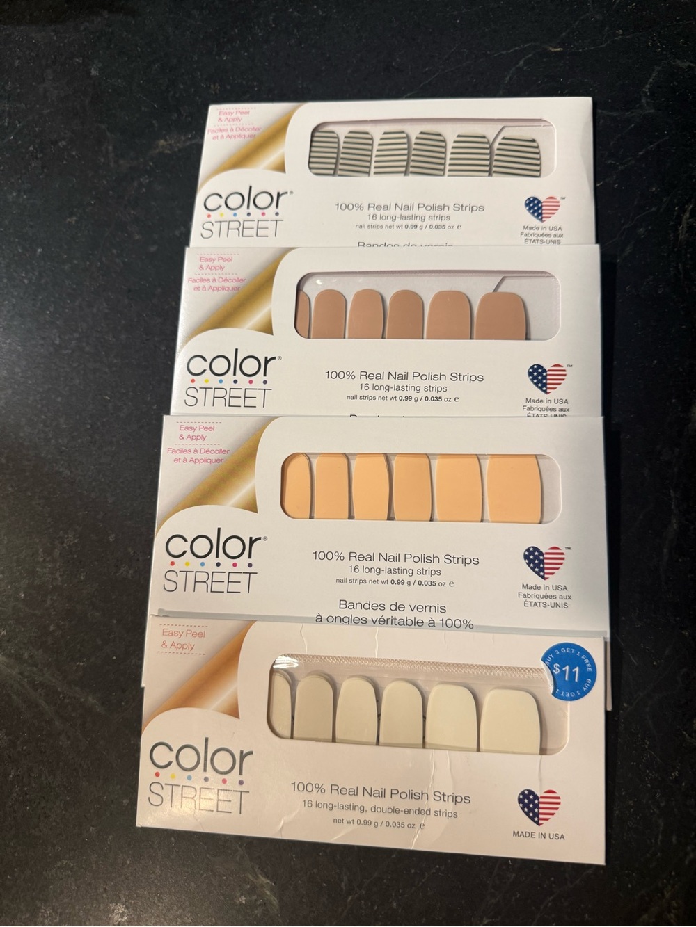 Bundle of 4 Color Street Nail Polish Strips - BRAND NEW FACTORY SEALED